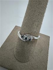 Lady's Diamond Cluster Ring 3 Diamonds .75 Carat T.W. 14K White Gold 2g
